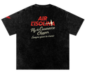 Air L'Isolina 'Casarecce Clipper' T-Shirt in Oversized, Snow Washed, Onyx Black
